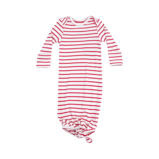 stripe vintage red knotted gown