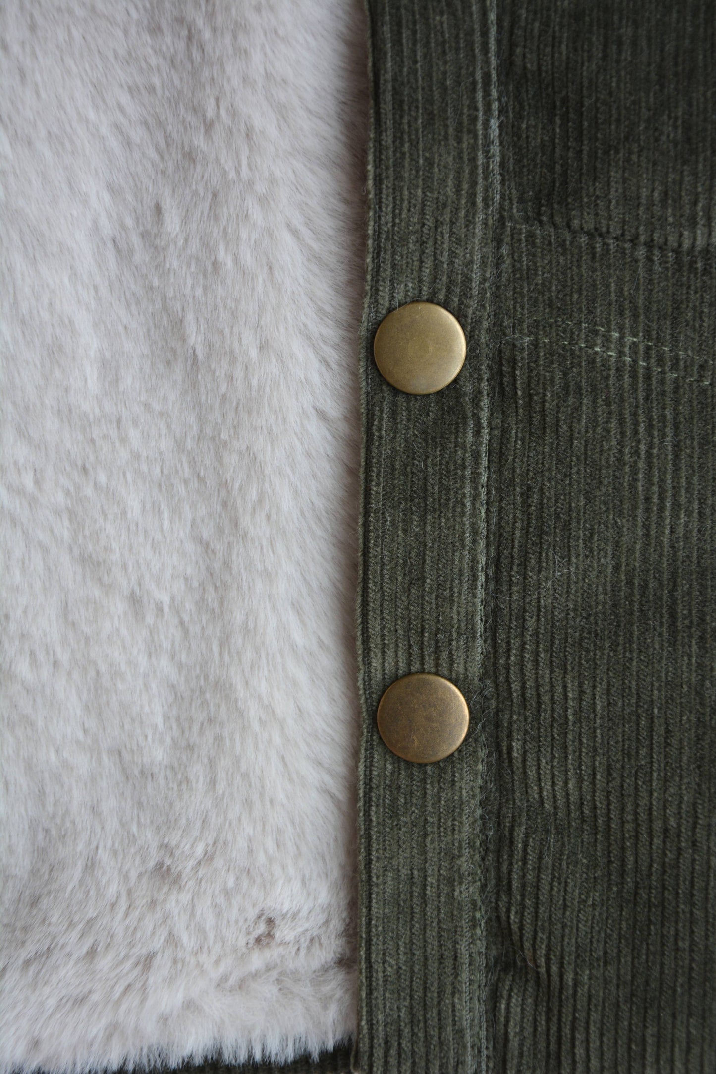 corduroy and faux-fur jacket