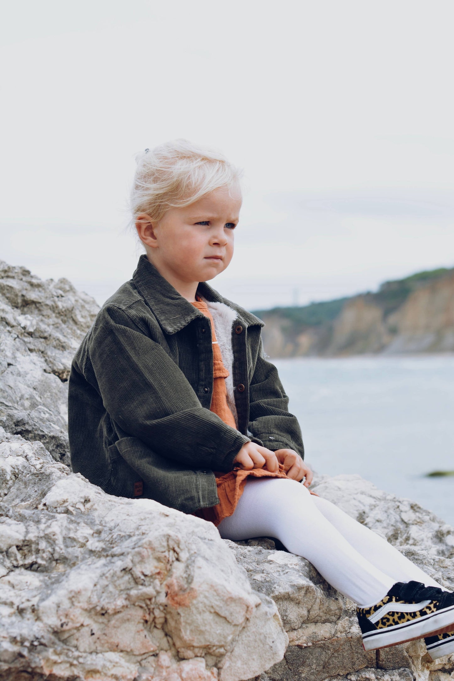 corduroy and faux-fur jacket