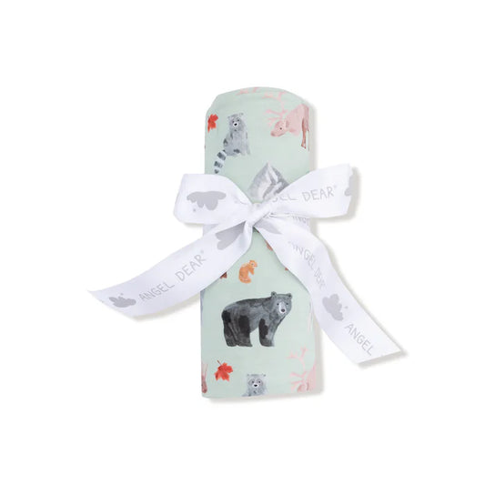 american woodland animals - swaddle blanket