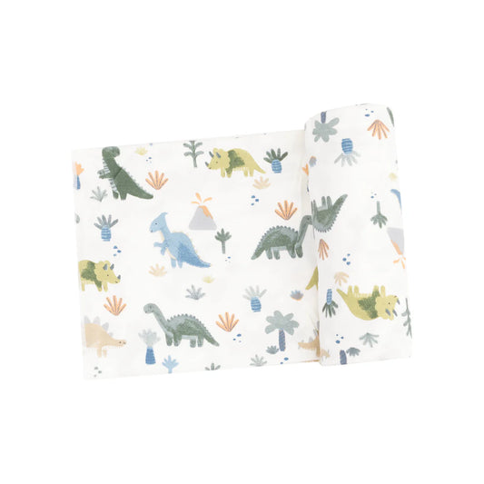 soft dino swaddle blanket