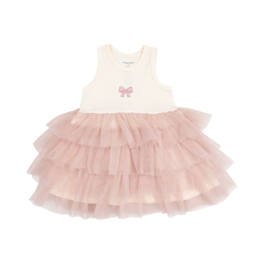 bow tutu layered tulle dress