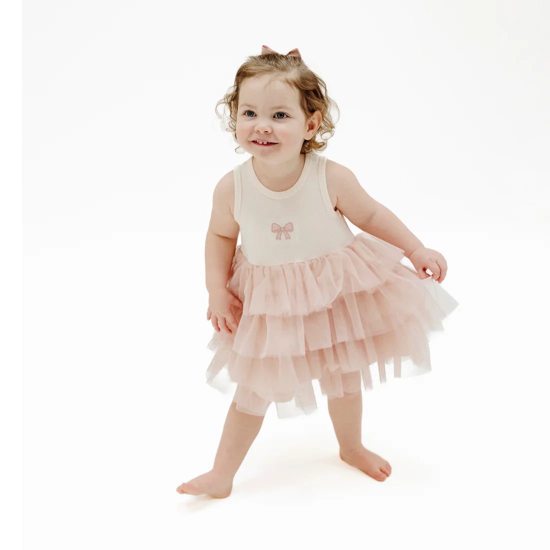 bow tutu layered tulle dress