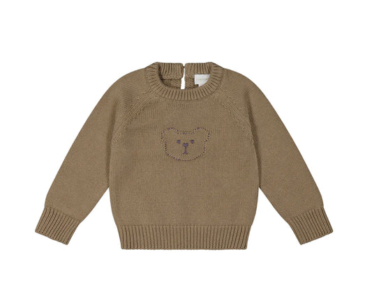 ethan bear sweater jumper - woodsmoke