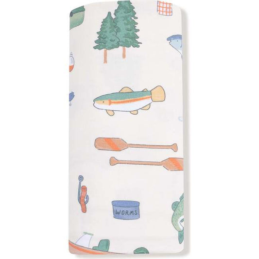 fishing things - swaddle blanket
