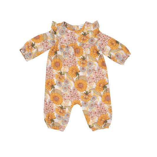 ruffle sleeve romper - sunflower child