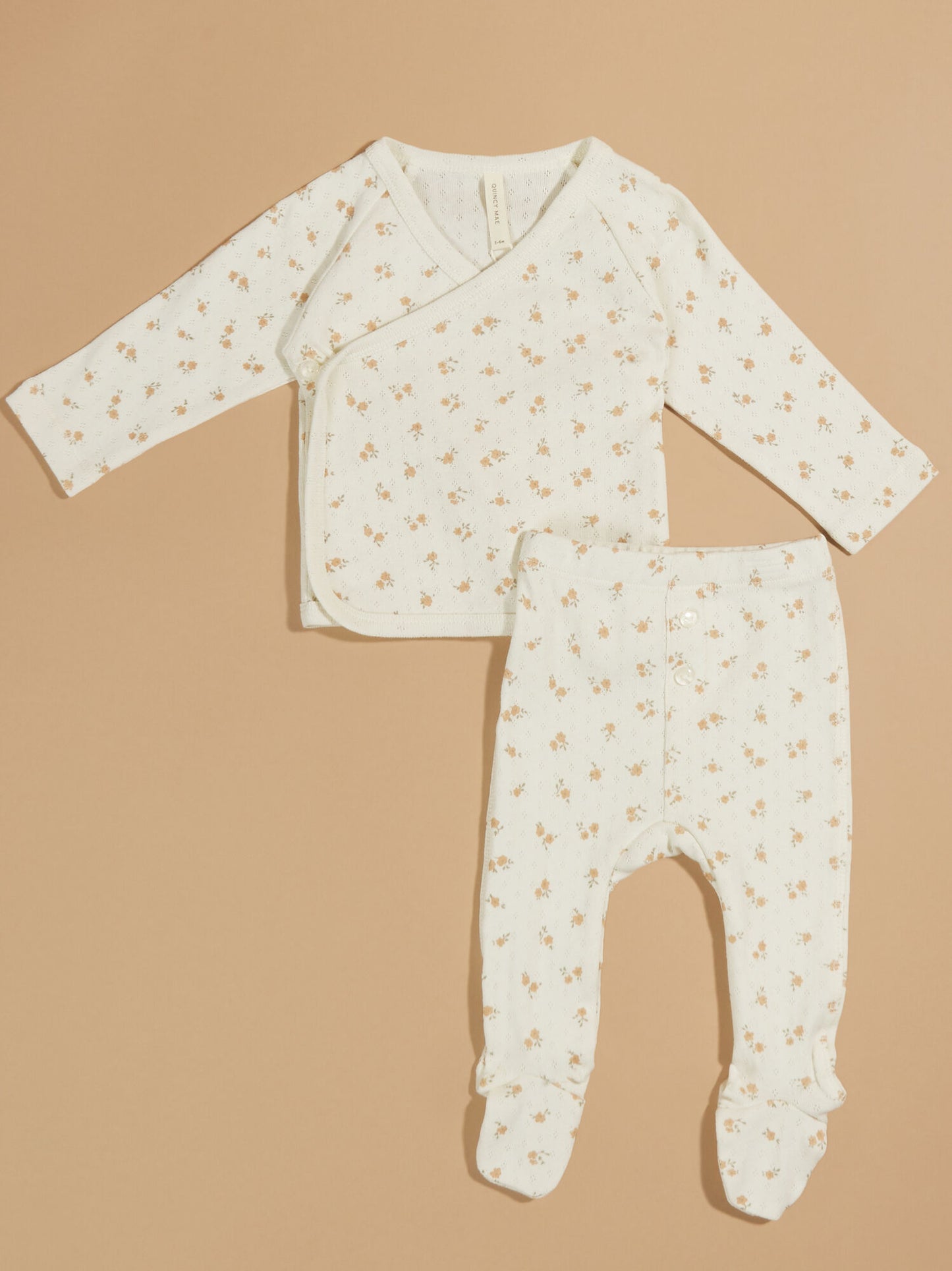 polly pointelle top and footie pants set