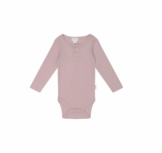 organic cotton modal long sleeve bodysuit - blossom