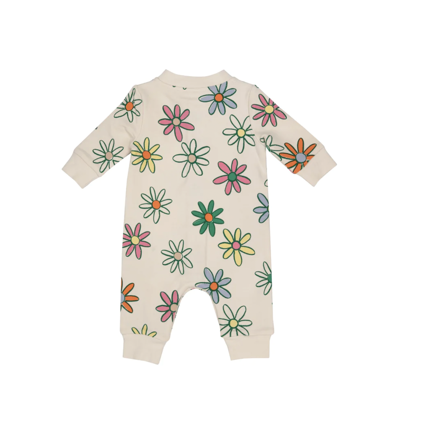 baseball collar romper - painted daisies