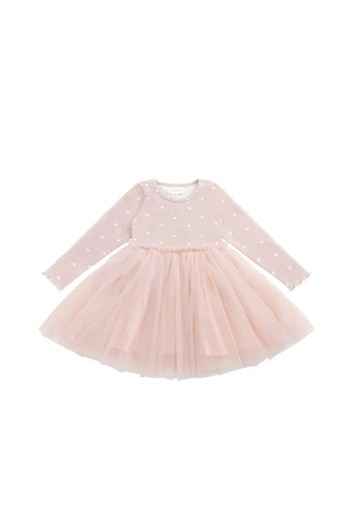 anna tulle dress - petite heart old rose