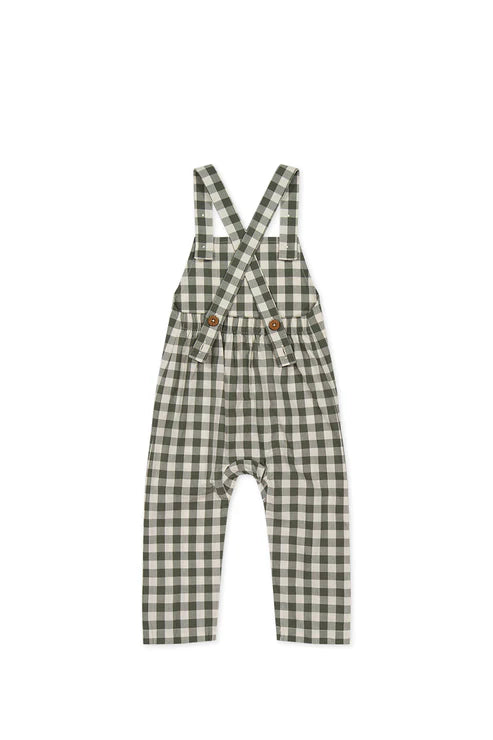 kingston overall - gingham grape leaf