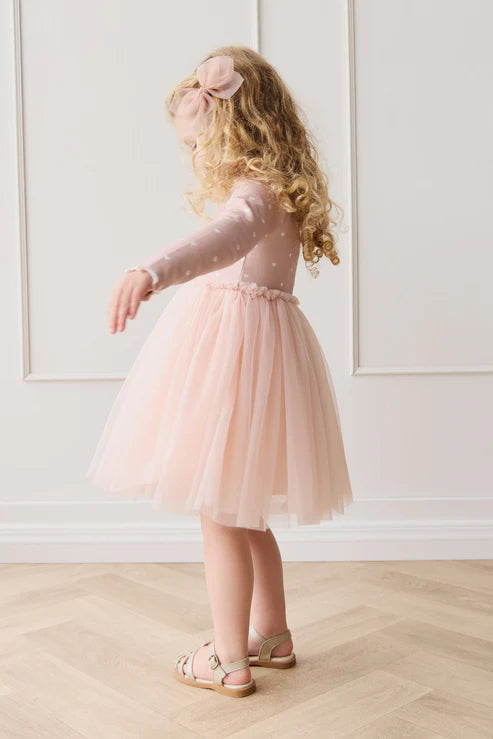 anna tulle dress - petite heart old rose