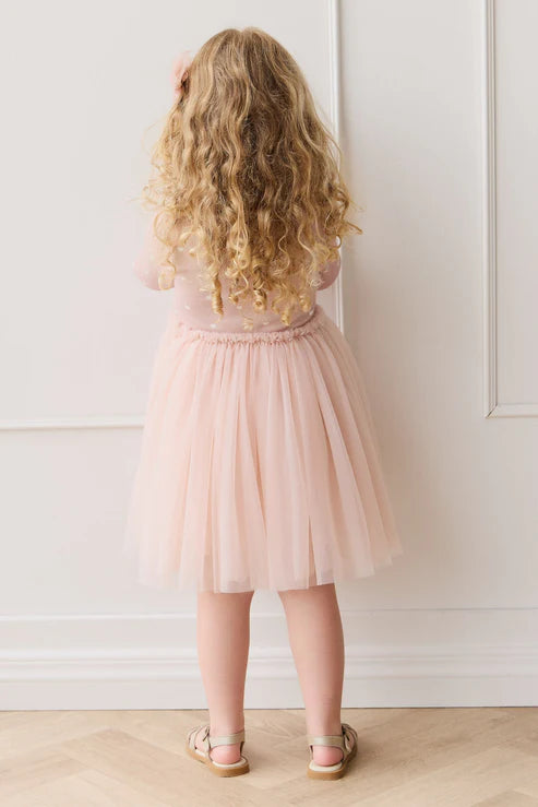 anna tulle dress - petite heart old rose