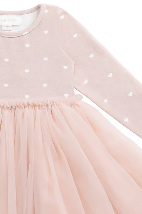 anna tulle dress - petite heart old rose