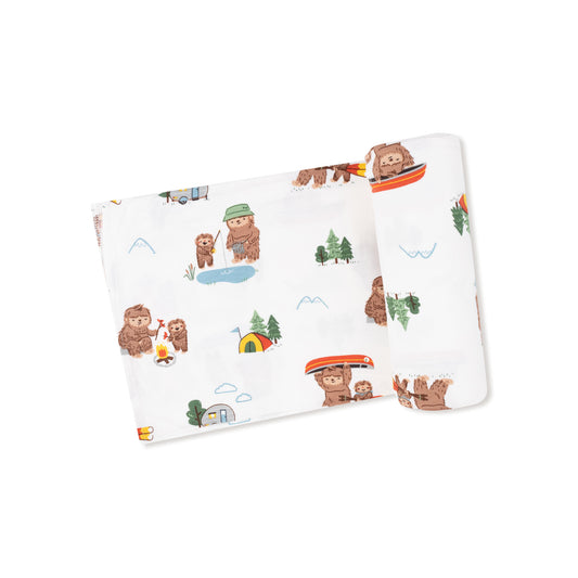 bigfoot camping - swaddle blanket