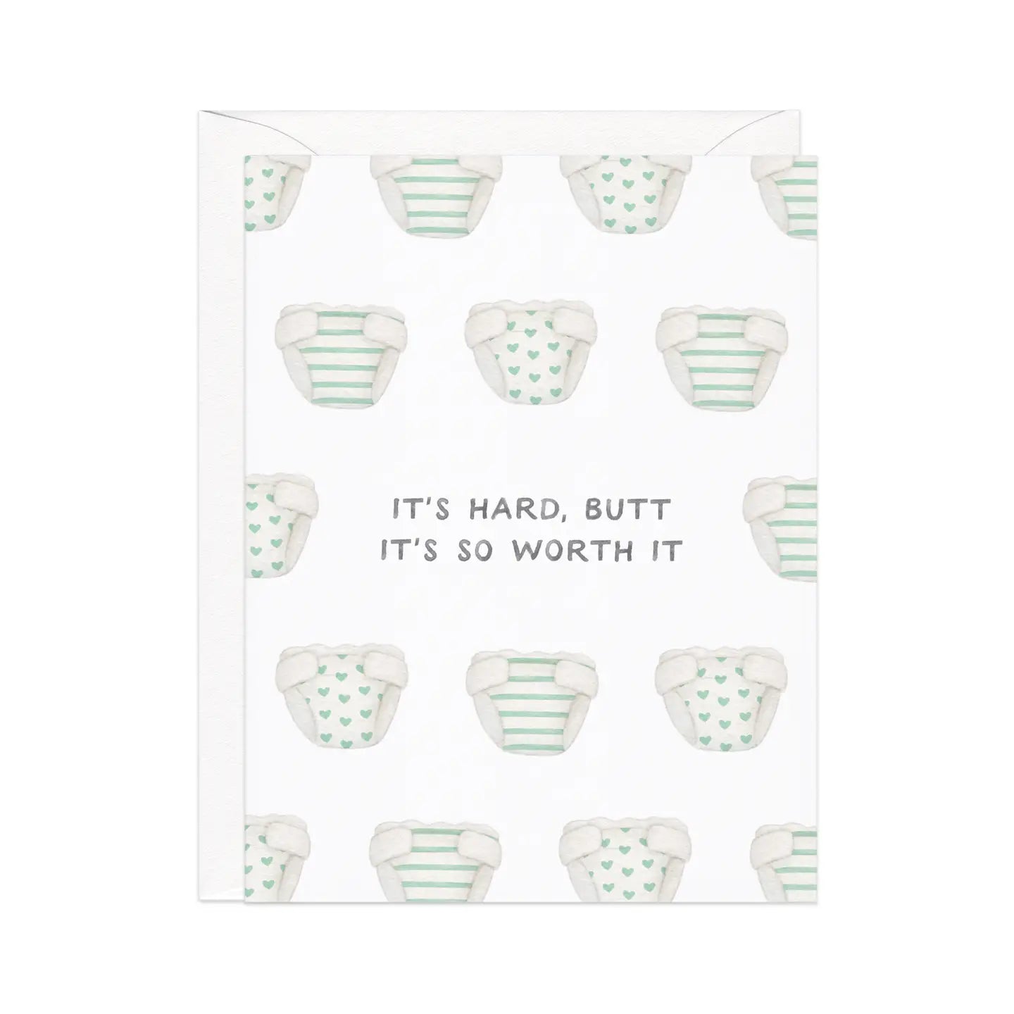 Butt It's Worth It — Diaper Pun New Baby Card