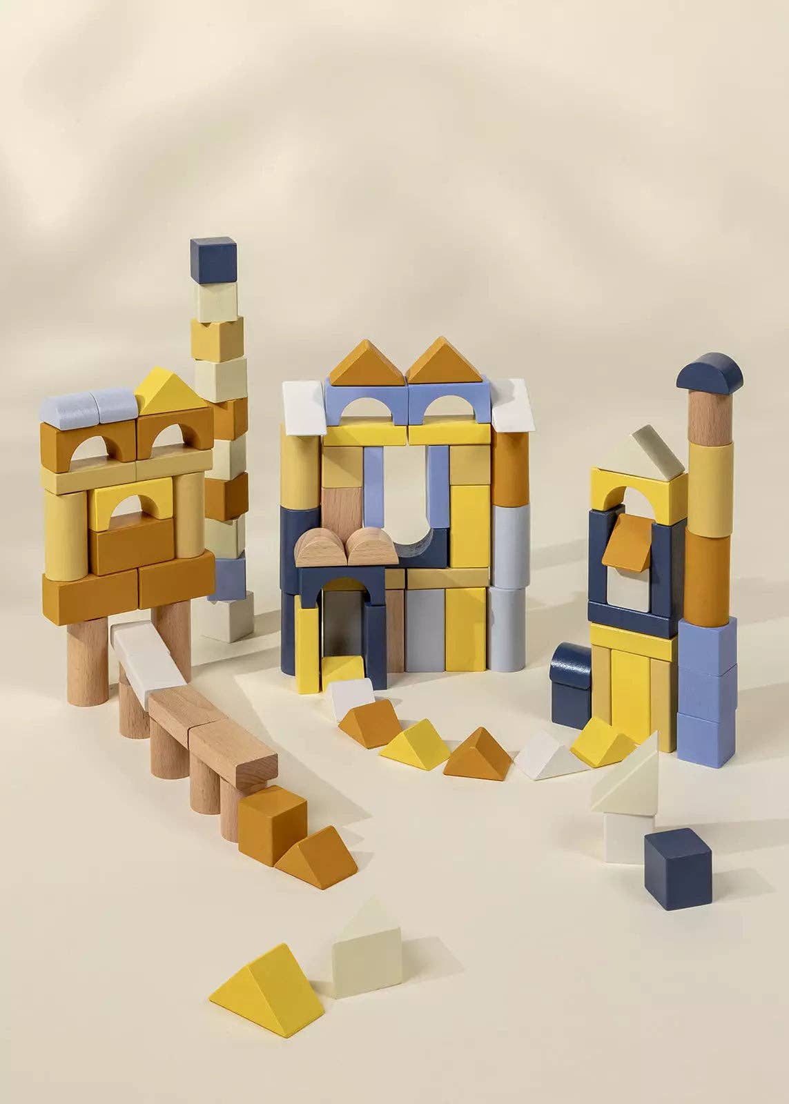 wooden construction blocks set