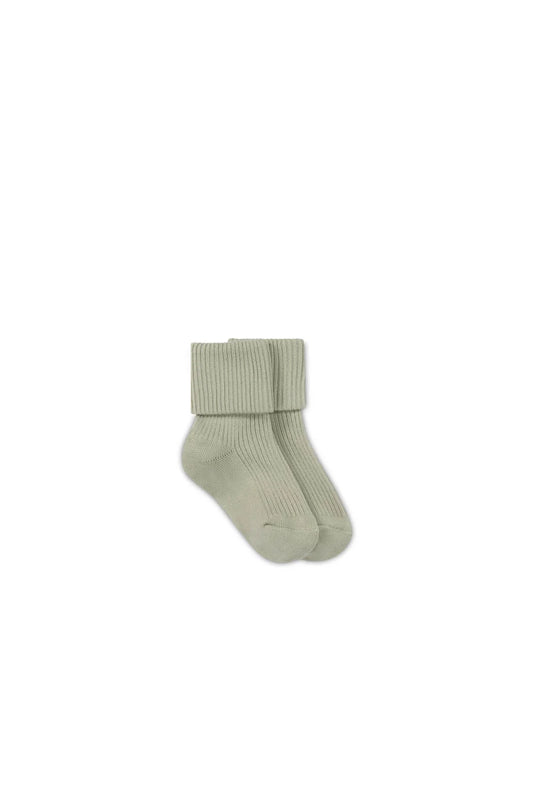 classic rib sock - clay