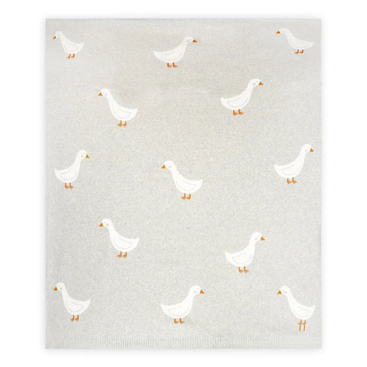 jacquard knitted baby blanket - duck waddle