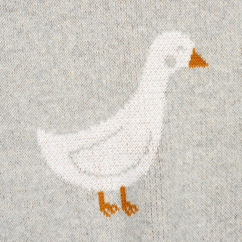 jacquard knitted baby blanket - duck waddle