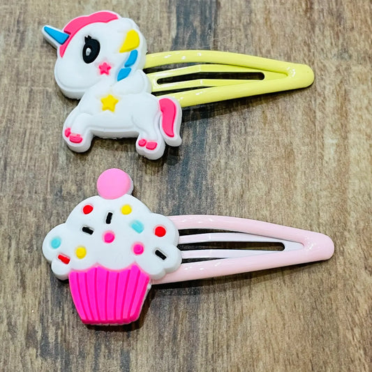 unicorn party hair clips