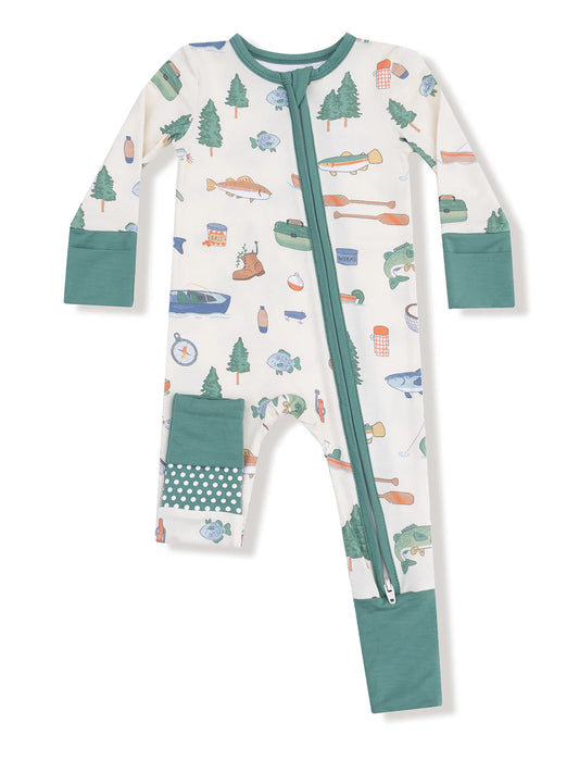 fishing things 2 way zipper romper