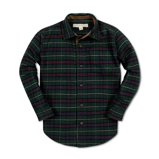 organic flannel shirt with suede