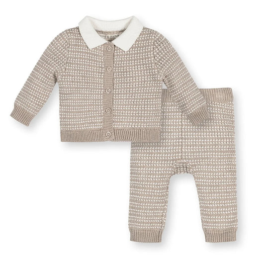 organic tweed cardigan and legging set