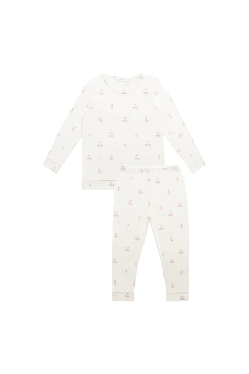 ari long sleeve pyjama set - cherry love parchment