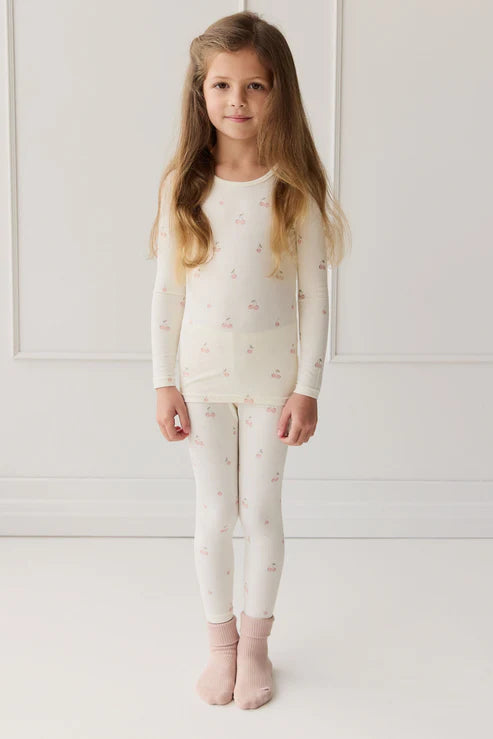 ari long sleeve pyjama set - cherry love parchment