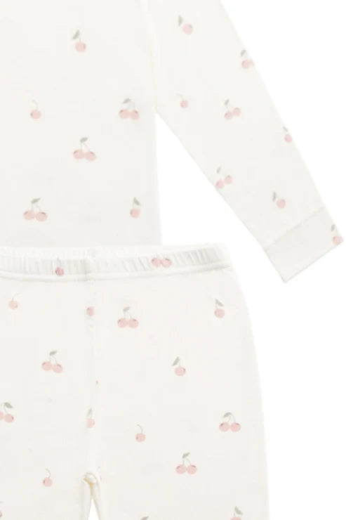 ari long sleeve pyjama set - cherry love parchment