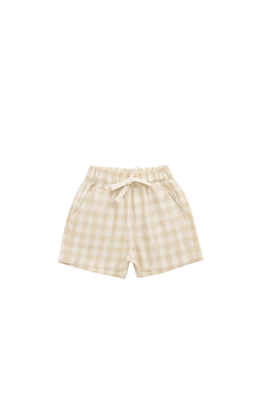 louis short - gingham pale khaki