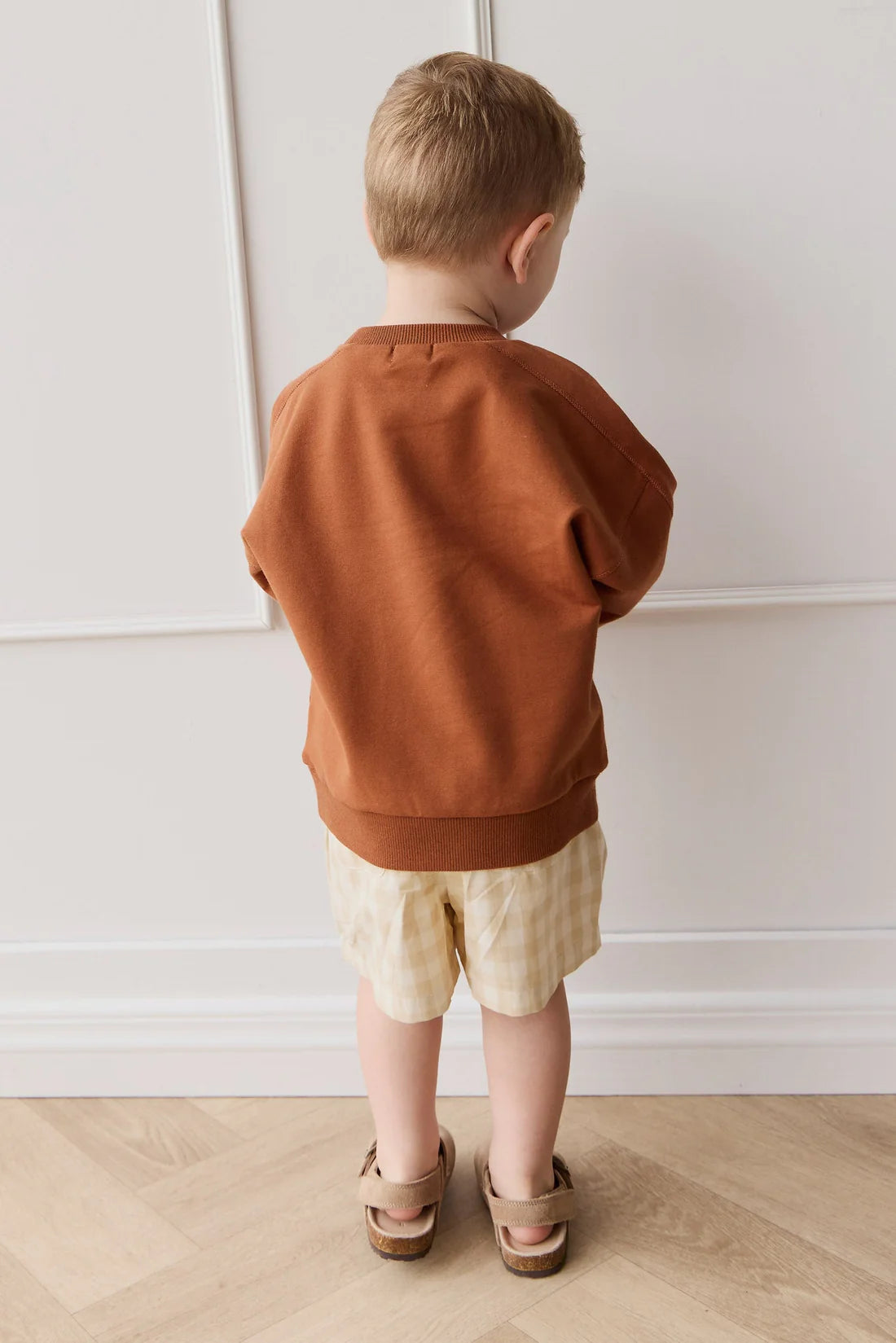 louis short - gingham pale khaki