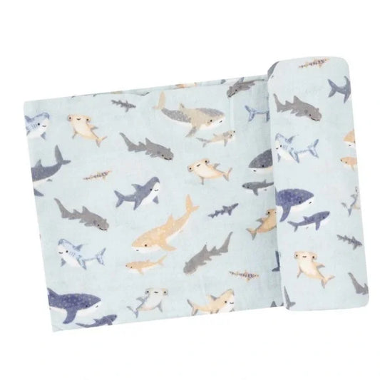 sharks swaddle blanket