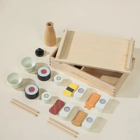 wooden sushi playset