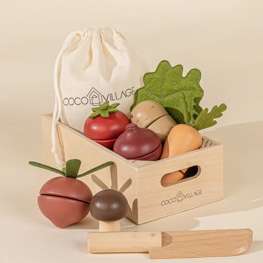 wooden vegetables playset