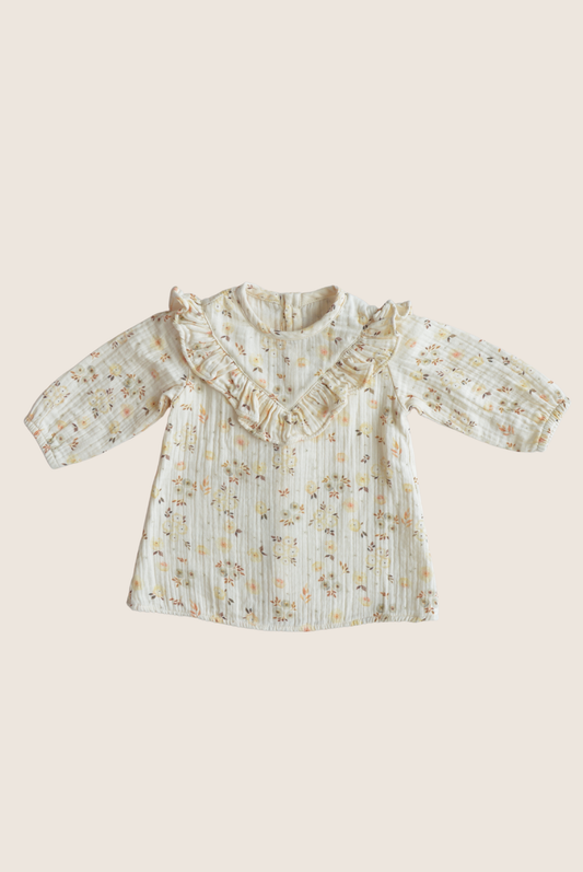 100% cotton muslin blouse flower print