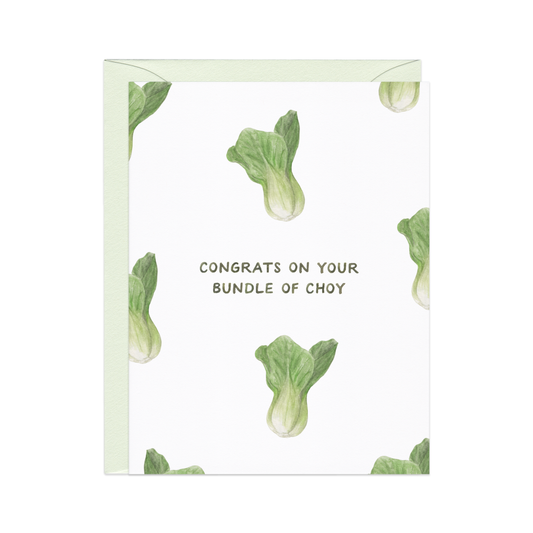 bundle of choy — asian food pun new baby card