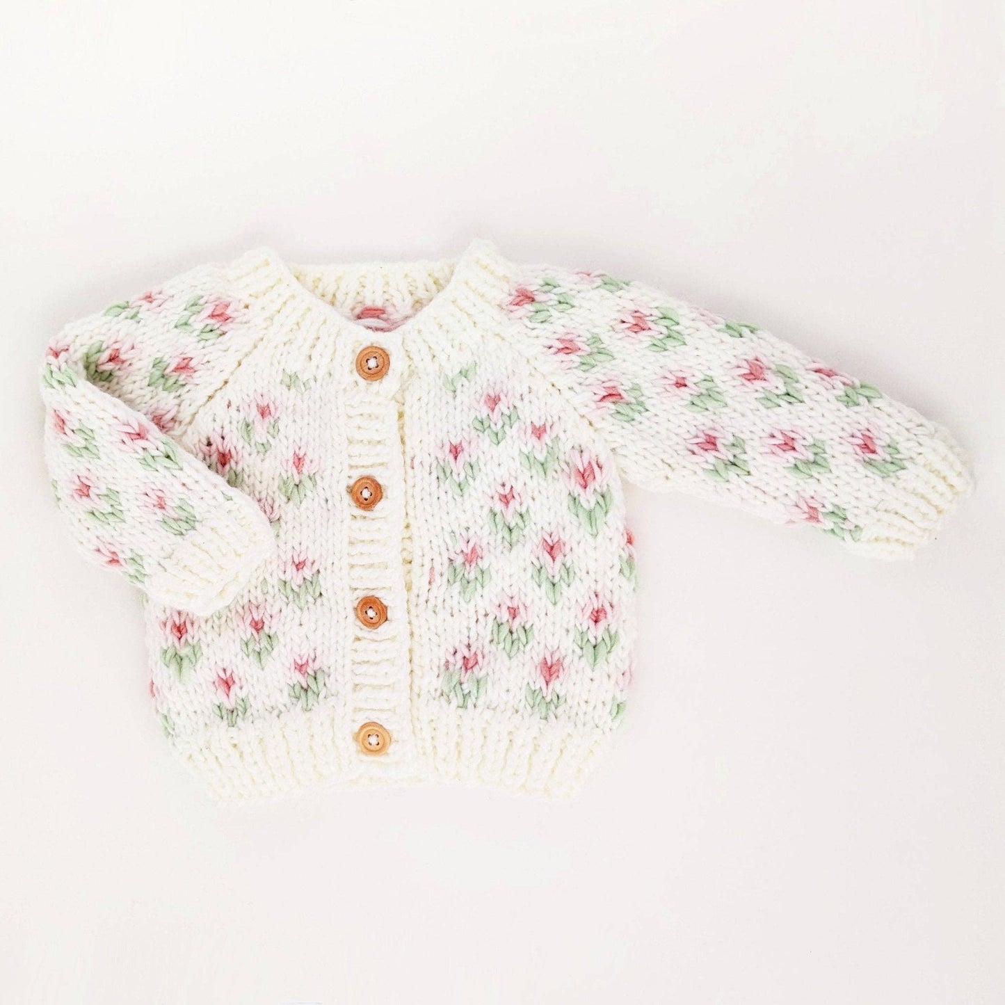 knit cardigan - bitty blooms blush