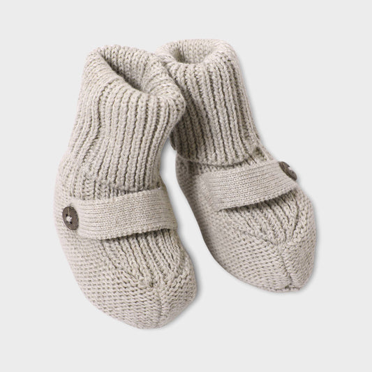 milan earthy baby booties shoes sweater knit -organic cotton