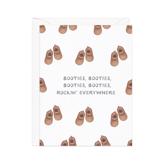 miss new booties — pop culture inspired new baby card