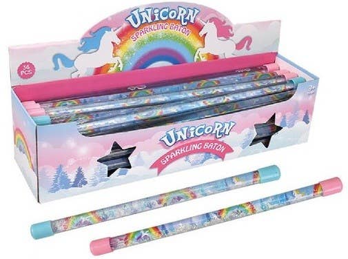 12" unicorn glitter water baton