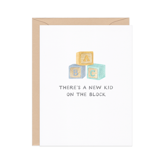 new kid on the block — pop culture inspired baby card